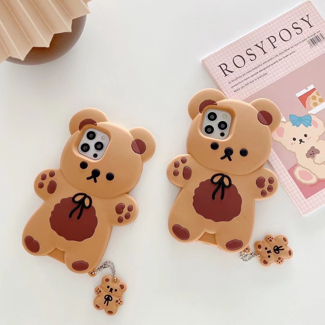 Teddy Bear Cartoon Soft Silicone Phone Case