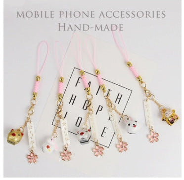 Handmade Japanese Rabbit Bell Phone Charm Accessory